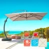 Parasol de jardin déporté 3.5 m carré bras en aluminium Copenaghen Promotion