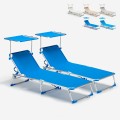 2 Lettini spiaggia mare pieghevoli con tettuccio brandina California Promozione