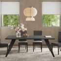 Table à manger en bois 210x90cm moderne cuisine pieds en fer Anuk Offre
