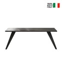 Table à manger en bois 210x90cm moderne cuisine pieds en fer Anuk Réductions