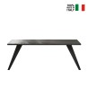 Tavolo da pranzo in legno 210x90cm moderno cucina gambe in ferro Anuk Sconti