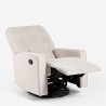 Poltrona relax dondolo reclinabile con rotazione 360 poggiapiedi Anita Saldi