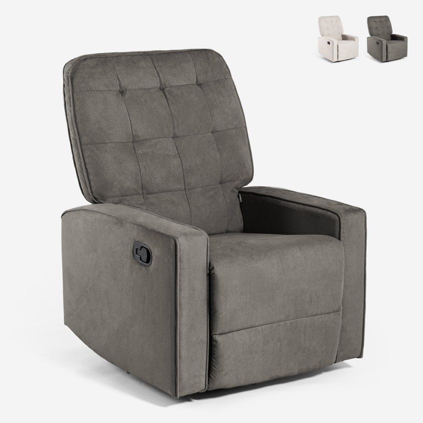 Poltrona relax dondolo reclinabile con rotazione 360 poggiapiedi Anita Stock Poltrona relax dondolo reclinabile con rotazione 360 poggiapiedi Anita Stock