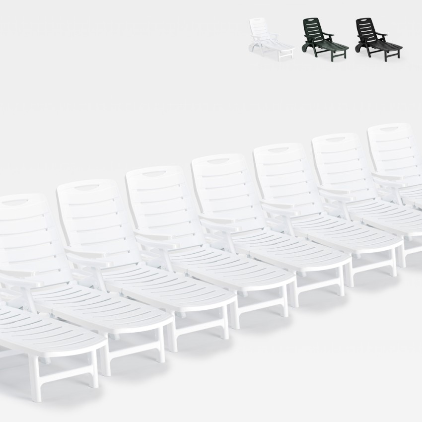 15 Lettini in plastica pieghevoli per piscina e spiaggia Premiere Stock Promozione 15 Lettini in plastica pieghevoli per piscina e spiaggia Premiere Stock Promozione