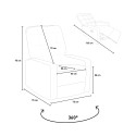 Fauteuil relax inclinable  avec rotation 360 et repose-pieds Anita 