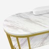 Tavolo manicure effetto marmo bianco metallo dorato 110x45x80cm Monika Saldi
