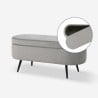 Banc d'entrée pouf repose-pieds en velours design Renoir Dimensions