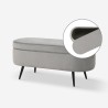 Pouf contenitore poggiapiedi in velluto panca ingresso design Renoir Caratteristiche