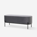 Pouf Fussbank Sitzbank Eingangsbereich Design aus grauem Samtstoff Monet Rabatte