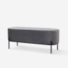 Pouf Fussbank Sitzbank Eingangsbereich Design aus grauem Samtstoff Monet Rabatte