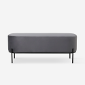 Banc d'entrée repose-pieds design en tissu velours gris Monet Catalogue