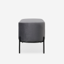 Pouf Fussbank Sitzbank Eingangsbereich Design aus grauem Samtstoff Monet Lagerbestand
