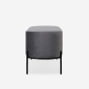 Pouf Fussbank Sitzbank Eingangsbereich Design aus grauem Samtstoff Monet Lagerbestand