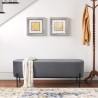 Pouf Fussbank Sitzbank Eingangsbereich Design aus grauem Samtstoff Monet Angebot