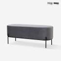 Pouf Fussbank Sitzbank Eingangsbereich Design aus grauem Samtstoff Monet Aktion