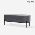 Pouf Fussbank Sitzbank Eingangsbereich Design aus grauem Samtstoff Monet Aktion