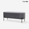 Banc d'entrée repose-pieds design en tissu velours gris Monet Promotion