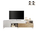 Modernes Design TV-Schrank weiß Holz Schublade 2 Türen 241x42x94cm Clere Aktion