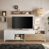 Modernes Design TV-Schrank weiß Holz Schublade 2 Türen 241x42x94cm Clere Modell