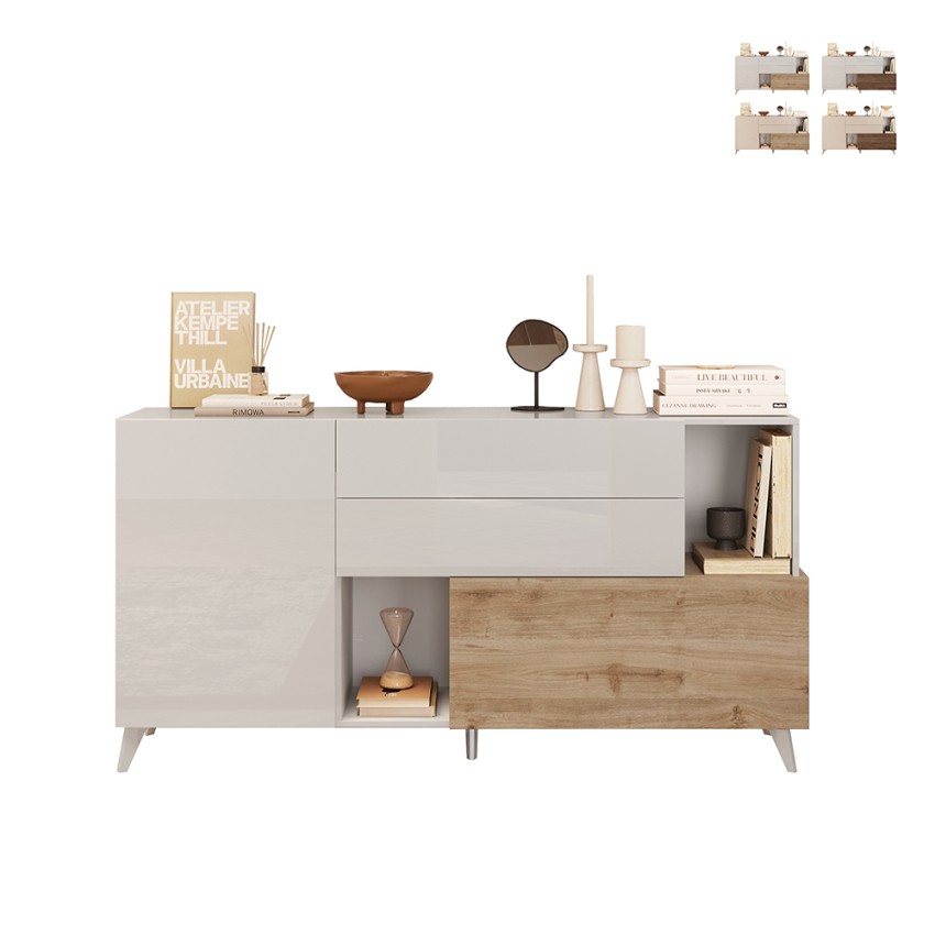 Madia cucina soggiorno 2 ante 2 cassetti legno bianco 181x42x94cm Kamie Promozione Madia cucina soggiorno 2 ante 2 cassetti legno bianco 181x42x94cm Kamie Promozione