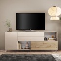Credenza moderna cucina soggiorno bianca legno 2 ante cassetti Maditha Stock