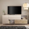 Credenza moderna cucina soggiorno bianca legno 2 ante cassetti Maditha Stock
