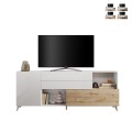Credenza moderna cucina soggiorno bianca legno 2 ante cassetti Maditha Promozione