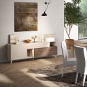 Mobile porta TV bianco legno moderno cassetto 2 ante 181x42x67cm Edwin Scelta