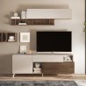 Mobile porta TV bianco legno moderno cassetto 2 ante 181x42x67cm Edwin 