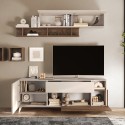 Mobile porta TV bianco legno moderno cassetto 2 ante 181x42x67cm Edwin 