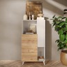 Mobile contenitore madia credenza cucina bianca legno 2 scaffali Jowna 