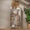 Mobile contenitore madia credenza cucina bianca legno 2 scaffali Jowna 