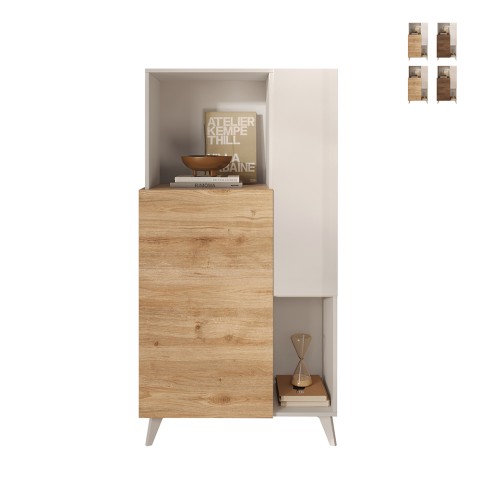 Moderner weißer Küchenschrank Schrank 2 Regale Jowna Aktion