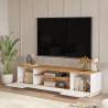 Set mobile TV 3 ante + tavolino basso bianco legno design moderno Award Sconti