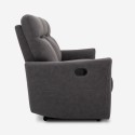 Modernes graues Kunstleder 3-Sitzer Liegesofa mit manueller Einstellung Kiros Maße