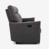 Canapé 3 places relax inclinable manuel similicuir moderne gris Kiros Prix