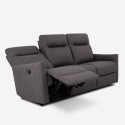 Modernes graues Kunstleder 3-Sitzer Liegesofa mit manueller Einstellung Kiros Modell