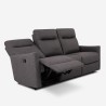 Modernes graues Kunstleder 3-Sitzer Liegesofa mit manueller Einstellung Kiros Modell