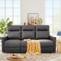 Modernes graues Kunstleder 3-Sitzer Liegesofa mit manueller Einstellung Kiros 