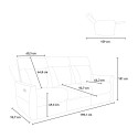 Sofa 3-Sitzer elektrisch verstellbar relax 2 USB in Kunstleder Jovit 