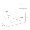 Canapé 3 places électrique inclinable 2 USB en similicuir Jovit 
