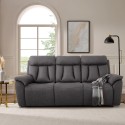 Canapé 3 places relax électrique dossier inclinable 2 port USB moderne Savys 