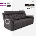 Canapé 3 places relax électrique dossier inclinable 2 port USB moderne Savys Réductions
