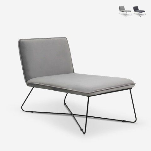 Poltrona chaise lounge design moderno minimalista in velluto Dumas Promozione