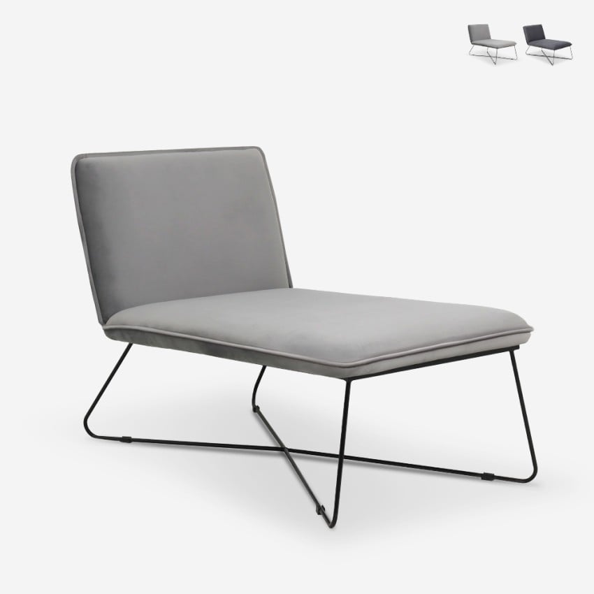 Samt minimalistisch modernes Design Liegesessel Dumas Aktion Samt minimalistisch modernes Design Liegesessel Dumas Aktion