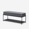 Sitzbank Schuhregal Eingang modernes Design Schwarz Samt Grau Degas Rabatte