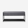 Sitzbank Schuhregal Eingang modernes Design Schwarz Samt Grau Degas Lagerbestand