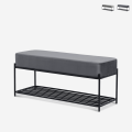 Sitzbank Schuhregal Eingang modernes Design Schwarz Samt Grau Degas Aktion