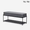 Sitzbank Schuhregal Eingang modernes Design Schwarz Samt Grau Degas Aktion