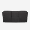 Canapé 3 places relax électrique dossier inclinable 2 port USB moderne Savys 
